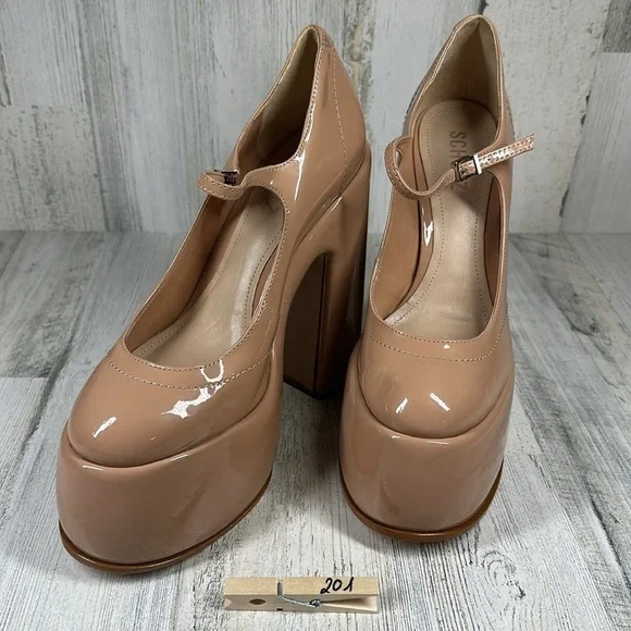 New Schutz Zayne Mary Jane Patent Platform Pump in Nude #201 - Picture 11 of 11